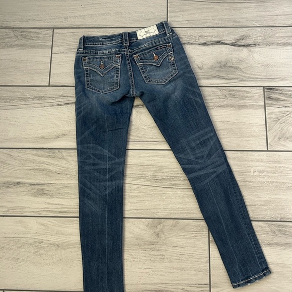Miss Me Blue Skinny Jeans with Signature Style - Picture 5 of 5
